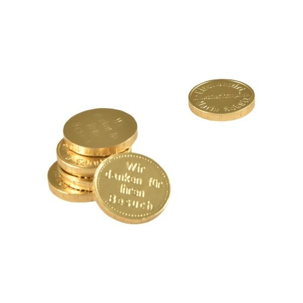 Schokotaler 2,5 g, 28 mm Durchmesser gold