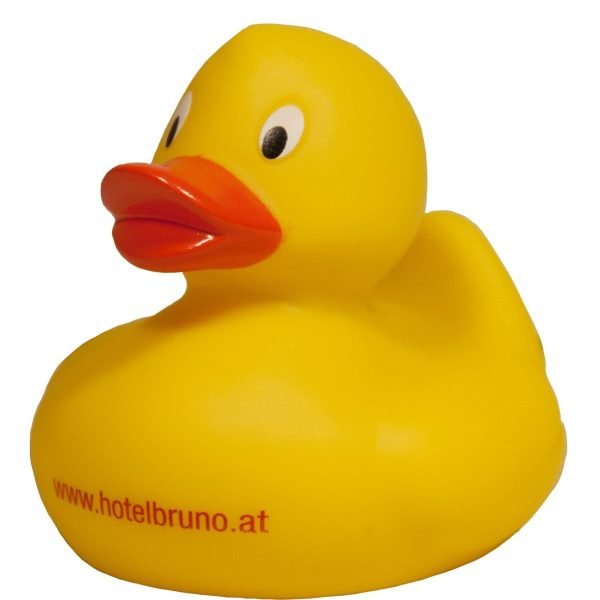 Badeente gelb aus Kunststoff einfärbig bedruckt