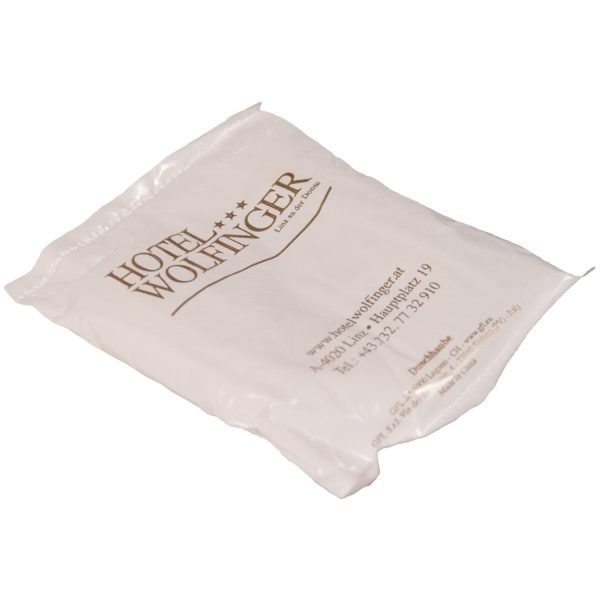 Duschhaube im Sachet, einfärbiger Aufdruck; Hotelbedarfsartikel
