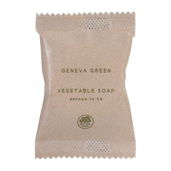 Geneva Green - Hotelseife 15g im Flowpack aus Recyclingpapier; 300 Stk./Krt.