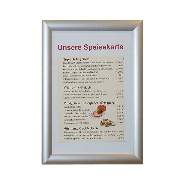 Klapprahmen DIN A4 silber eloxiert, Rahmenbreite: 25 mm