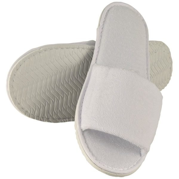 Pantoffel aus Frottee "Susi" 29 cm, 5 mm EVA Blättersohle, offen, ohne Aufdruck