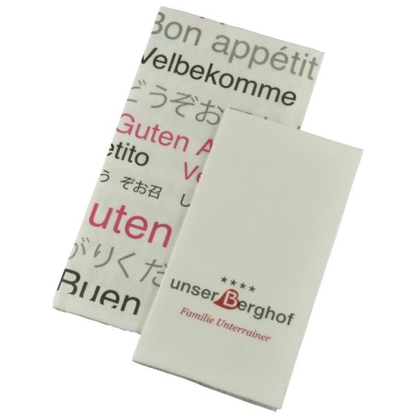 Dinnerservietten Zellstoff weiß ca. 39x39 2-lg 1/8 Falz (Kopffalz)