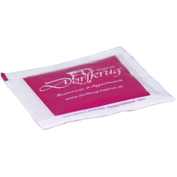 Zuckerbriefchen miniquadratisch 5x5 cm
mit Aufdruck (weißer Zucker), 3 gr
