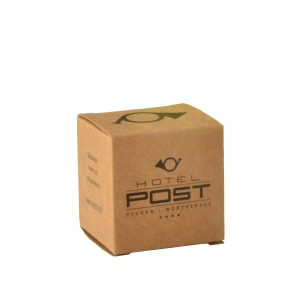 Duschhaube in Kartonverpackung 4x4x4 cm Aufdruck einfärbig
