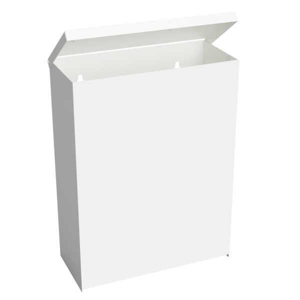 Abfallbehälter quadratisch, wandhängend, weiß, 6 l