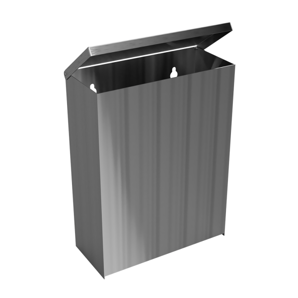 Abfallbehälter quadratisch, wandhängend, Edelstahl matt, 6 l