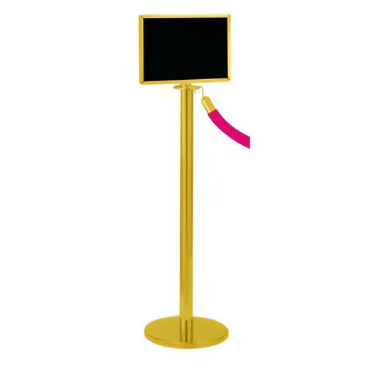 Absperrseil mit Infotafel, waagerecht, goldglänzend