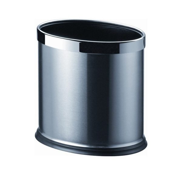 Doppellagiger Raumabfallbehälter, oval, gebürsteter Edelstahl
