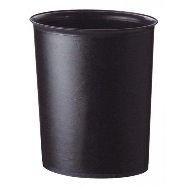 Raumabfalleimer, oval, Kunststoff, schwarzes Ledernin, 10 l
