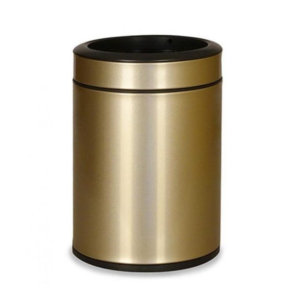Doppellagiger Raumabfallbehälter, rund, gold, 6 l