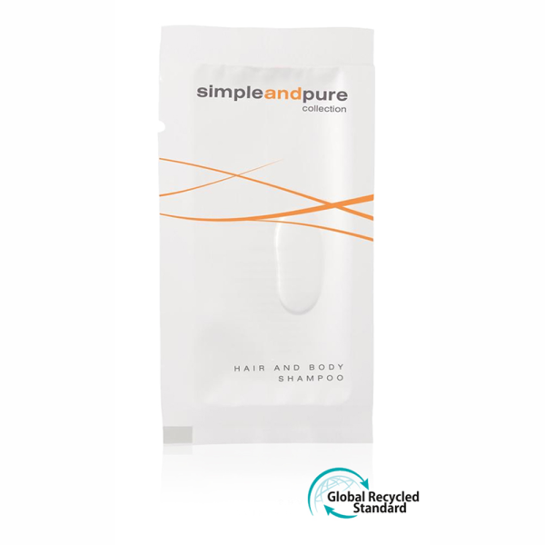 Haar- und Körpershampoo im Beutel, 10 ml, Simple and Pure