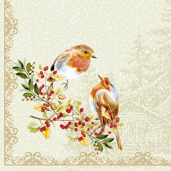 Motivservietten Airlaid 40 x 40 cm Kategorie A "Pippa" beige